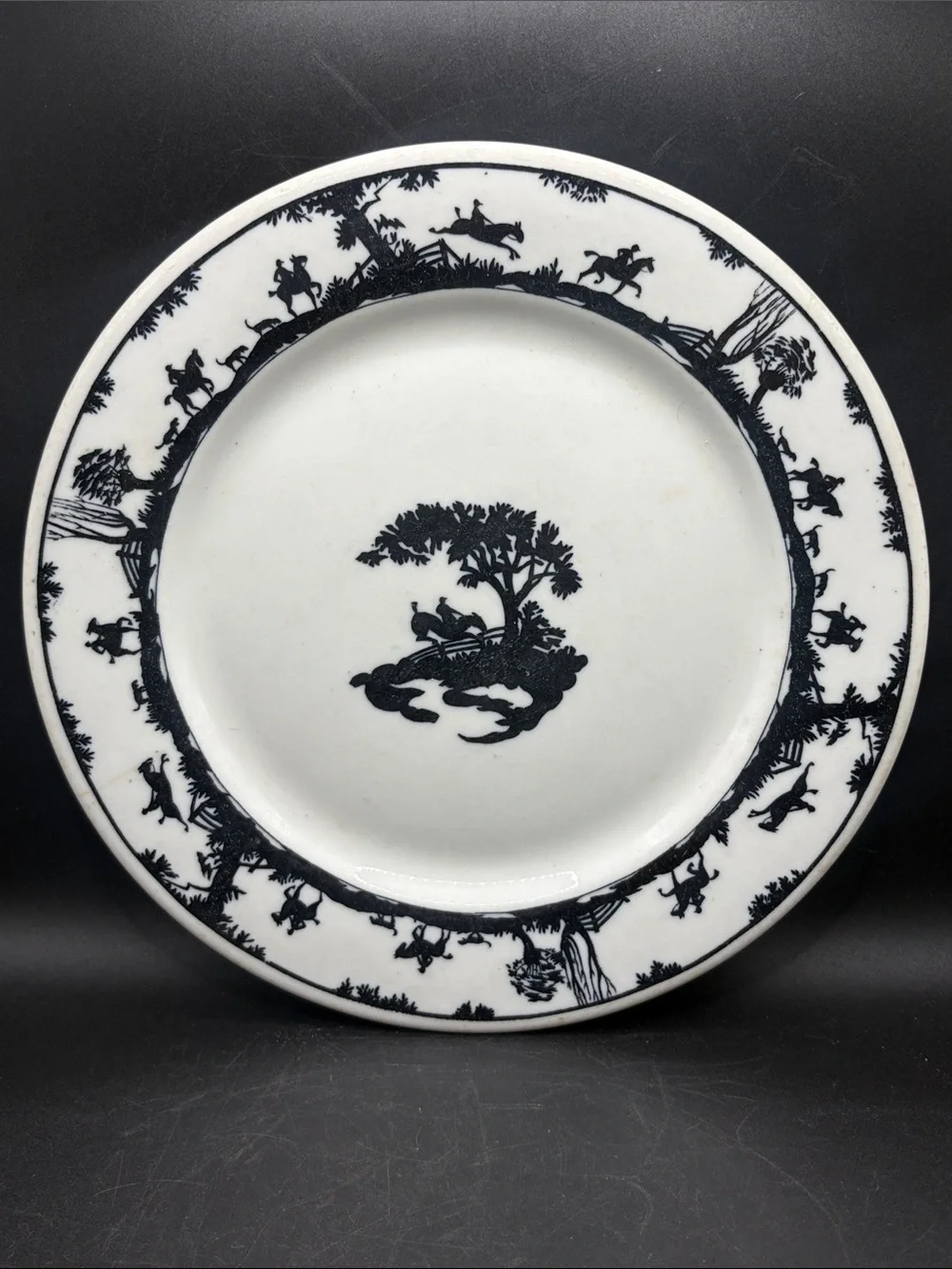 Warwick Nathan Straus & Sons Hunt Scene Silhouette Restaurant Ware Vintage Plate